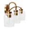 Hello Honey® Robert Stevenson Lighting Adrian Metal & Clear Glass 3-Light Vanity